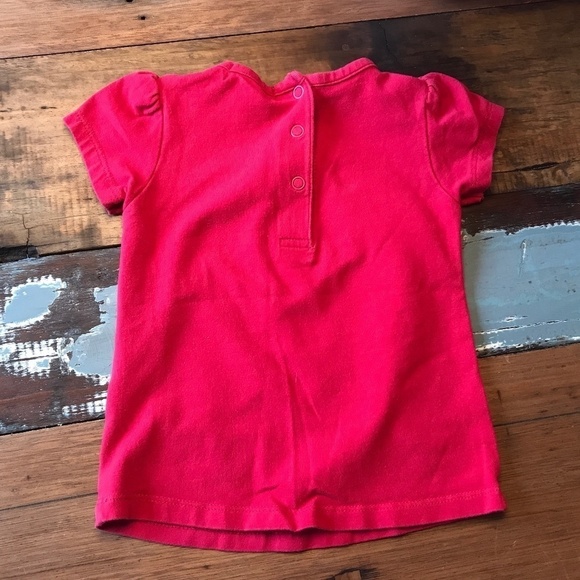Krickets Short sleeve Red Tee Baby Floral embroideries Size 9m - Picture 2 of 3